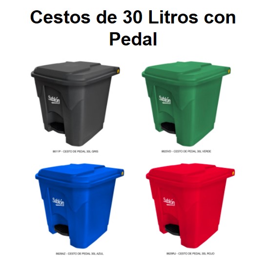 Bote de basura con pedal Sablon 30 Litros